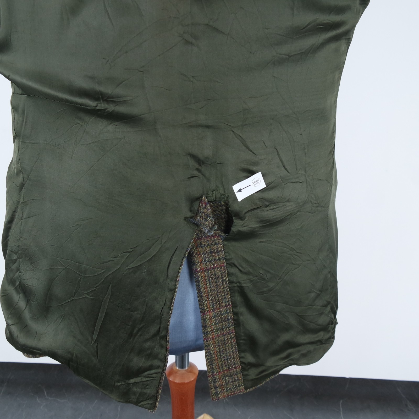 Mens Check HARRIS TWEED Jacket 50R US Size Dark Green Wool Sport Coat Blazer