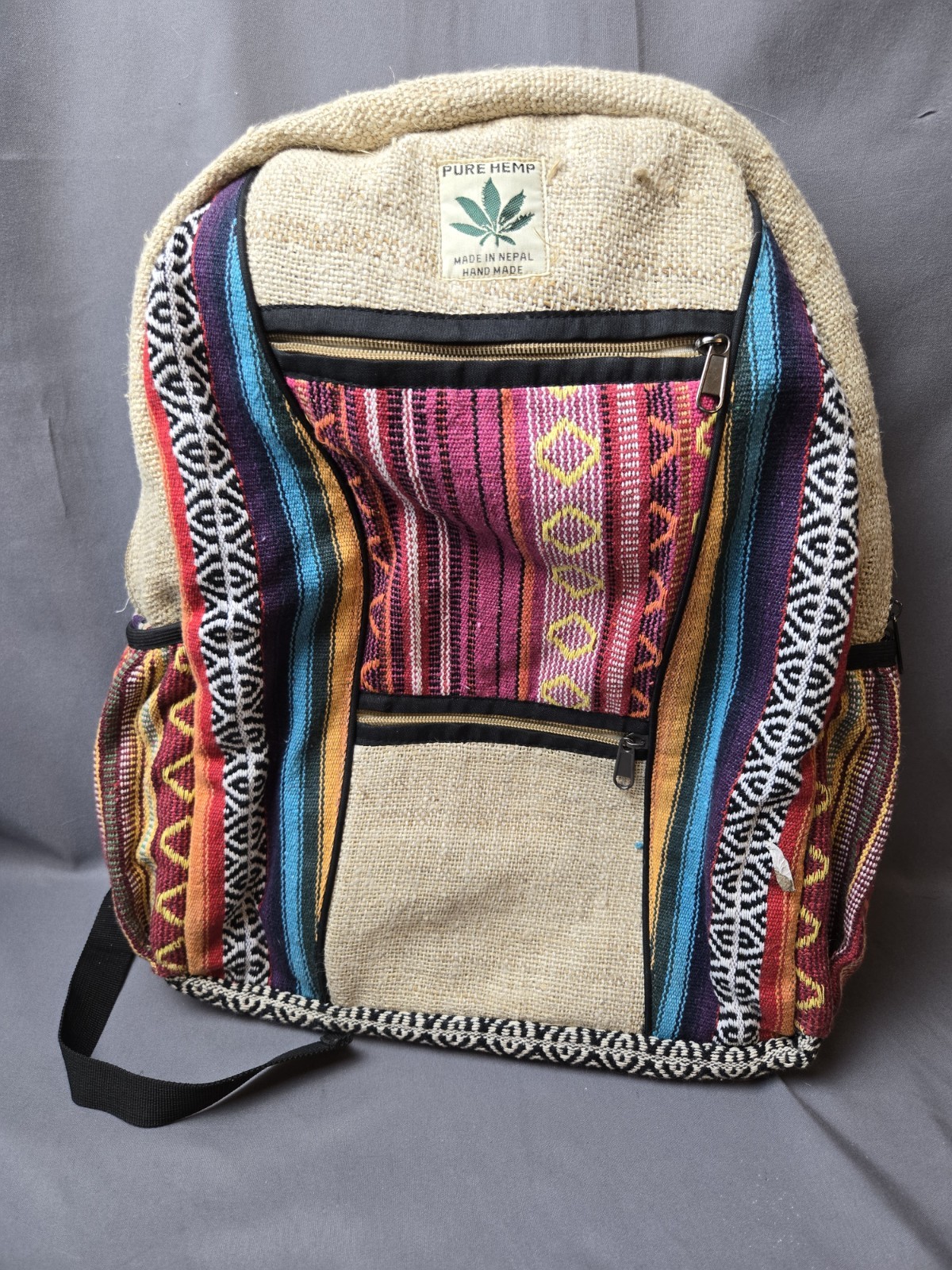 Himalayan Natural Hemp Bag Lightweight Handmade Travel,hiking, Men Women & Girls