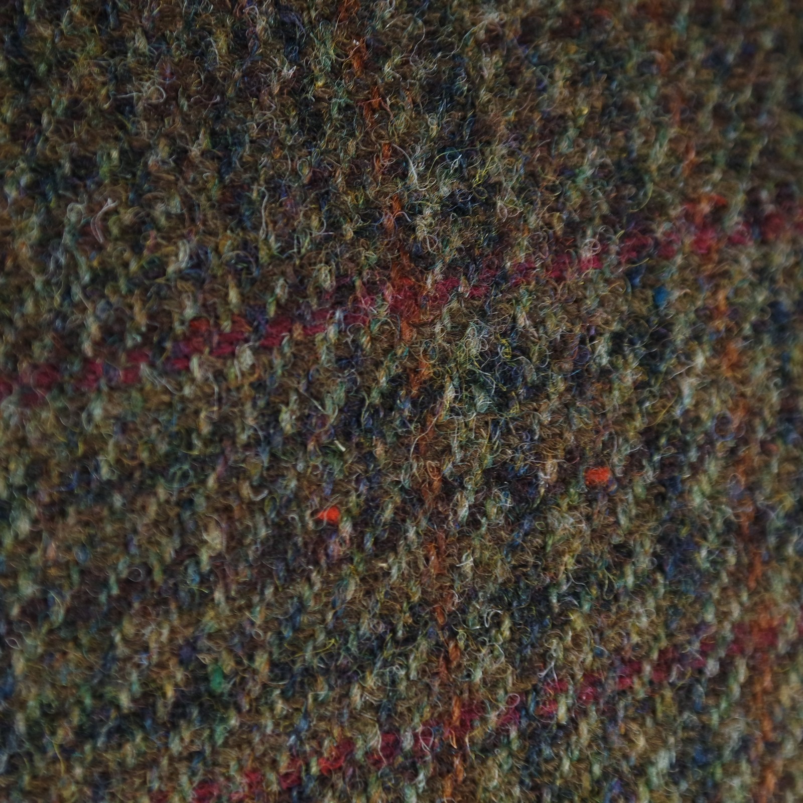 Mens Check HARRIS TWEED Jacket 50R US Size Dark Green Wool Sport Coat Blazer