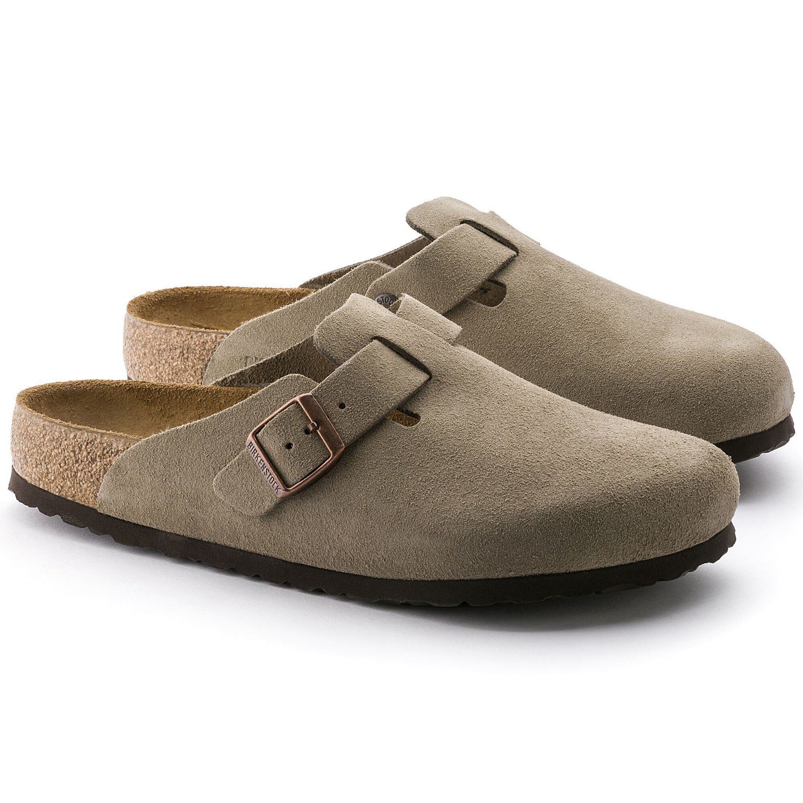 New Birkenstock Boston Suede Leather Soft Footbed Taupe