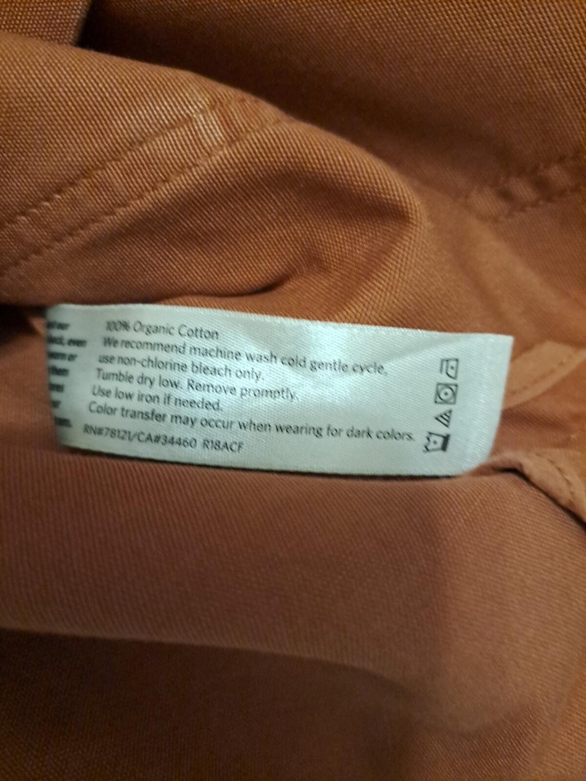 Eileen Fisher Terracotta Mandarin Collar Orga. Cotton M EUC Returns Accepted