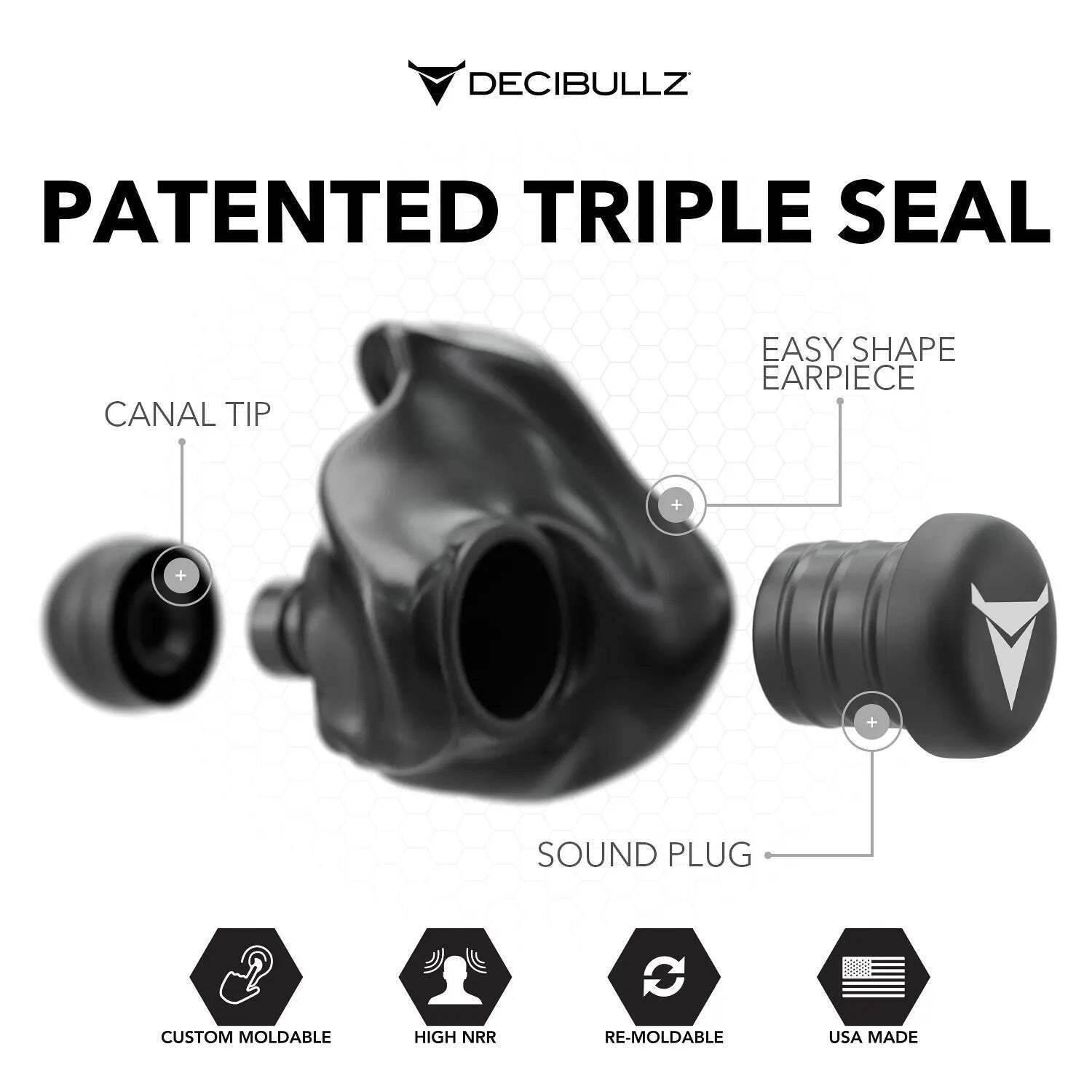 Custom Molded Earplugs 31dB NRR Pro-Pack with Case and Lanyard