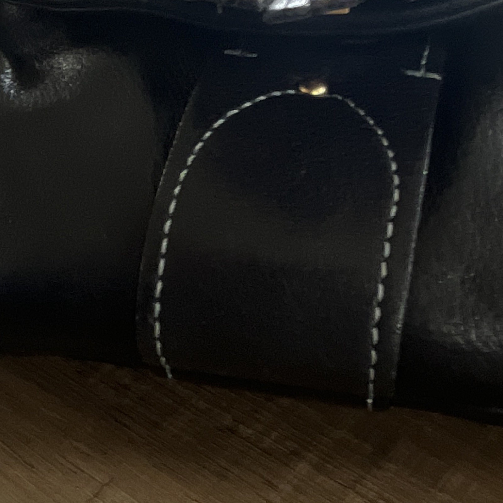 Y2K Juicy Couture Black Leather Studded Purse, heart & key gold metal accents