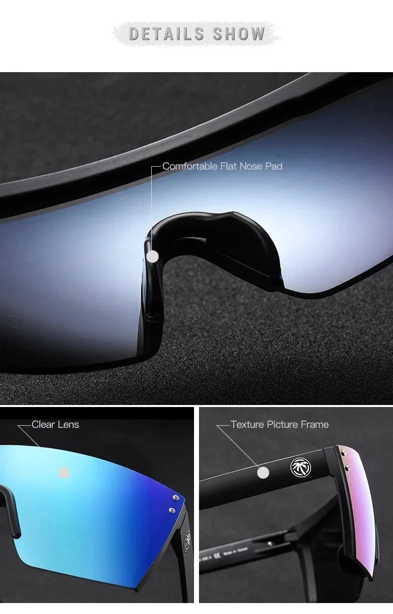 New High Quality Luxury Heat Wave Brand Sunglasses Square Conjoined Lens sportin