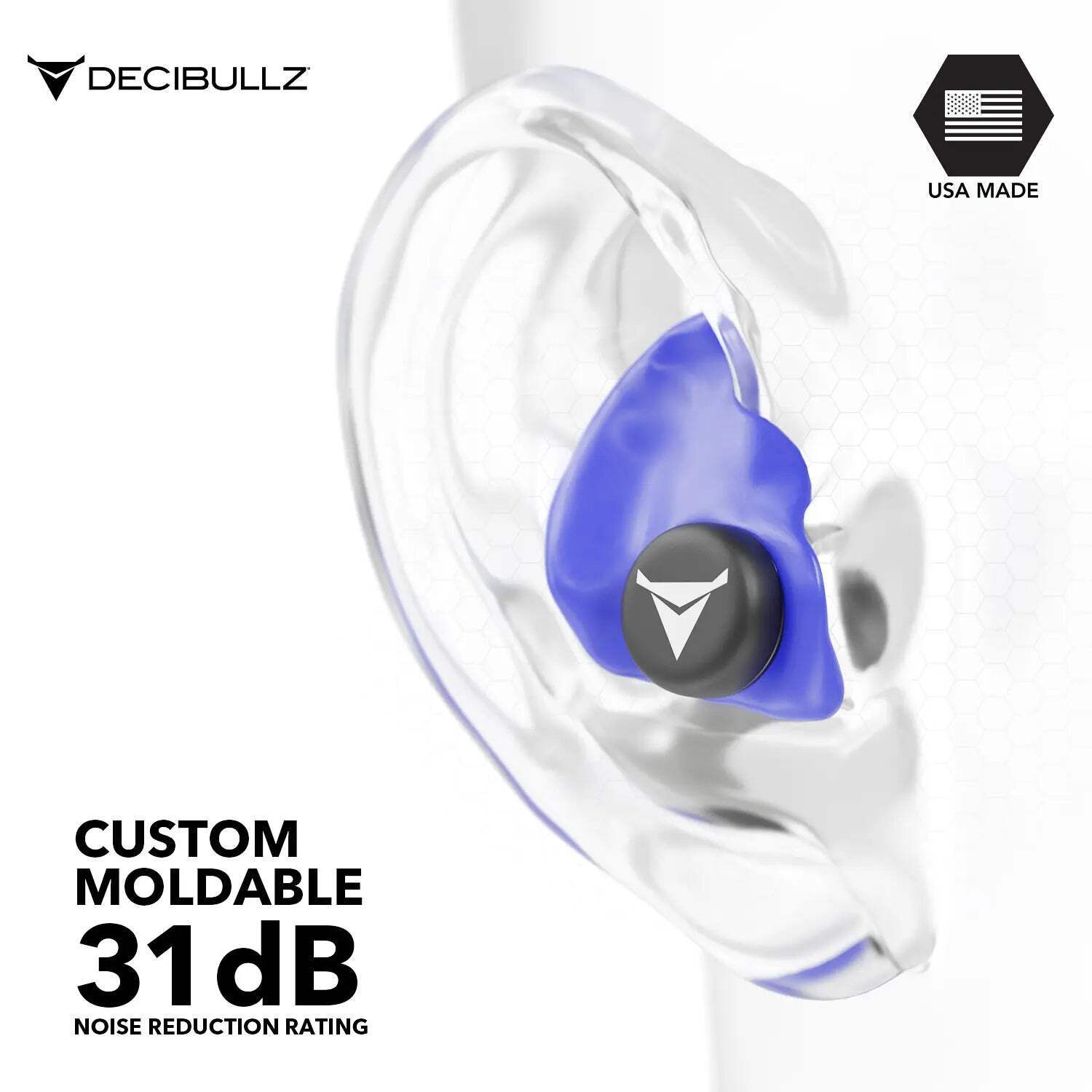Custom Molded Earplugs 31dB NRR Pro-Pack with Case and Lanyard